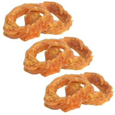 Ultra Chewy Turkey Tendon Rings for Dogs - Premium All-Natural Tendons, Hypoallergenic Treats, Easy to Digest, Alternative to Rawhide (6 Pack) - Image 1