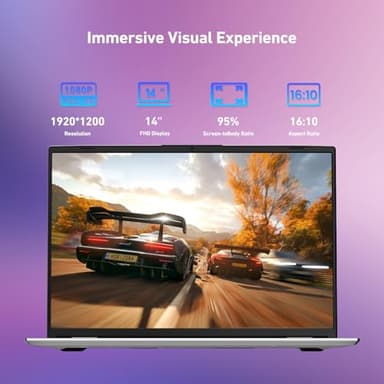ANPCOWER 2025 Latest 14'' Laptop Compatible with Windows 11, 8GB RAM 256GB SSD, Quad-Core Processor(2.9GHz), 1080P FHD Display, TF Card Slot, USB-C, Mini-HDMI, WiFi5, Bluetooth, Webcam, Silver - Image 4