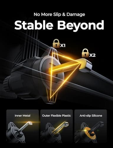 LISEN for iPhone 17 Mount for Car Vent [Never Blocking] 360 Rotatable Car Phone Holder Air Vent Clip Hands Free Cellphone Car Mount for iPhone 17 Pro Max Plus 17 pro max 16 15 Samsung Android, Black - Image 2