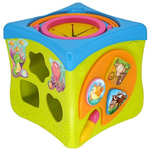 Kiddieland: Light & Sound: Activity Cube - Music & Animal Themed Interactive Toy, 6 Activities, Shapes Sorter, Piano Keys, Kids & Toddlers Ages 1 + - Image 1