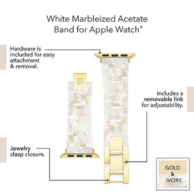 Anne Klein Women's Acetate Fashion Band for Apple Watch Secure, Adjustable, Apple Watch Band Replacement, Fits Most Wrists - Image 5