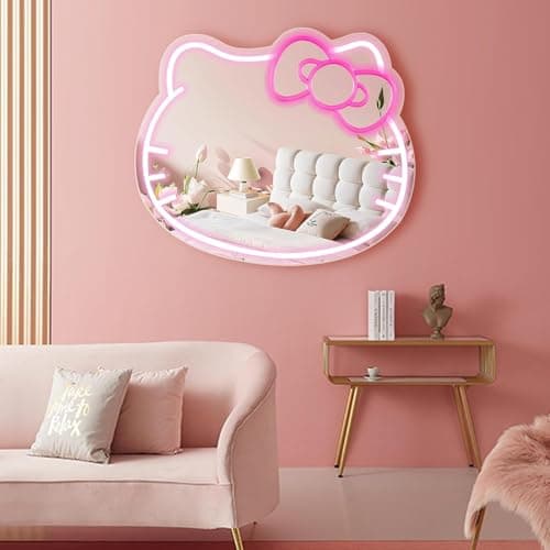 Hello Kit Neon Sign,16 * 14 Inch Led Lights Signs for Wall Decor, Adjustable Brightness Night Light Room Decor for Girl Bedroom Birthday Halloween Christmas Gift - Image 1