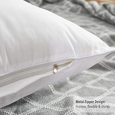 Oubonun 30 x 30 Pillow Inserts (Set of 2) - Euro Pillow Inserts with 100% Cotton Cover - 30 Inch Square Interior Sofa Pillow Inserts - Decorative Pillow Insert Pair - White Couch Pillow - Image 4