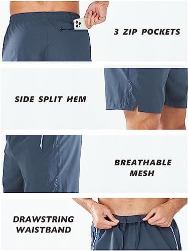 NORTHYARD Men's Running Athletic Shorts 5"/ 7"/ 9" Workout Gym Short Tennis Quick Dry Active Sport Hiking Basketball-5'' COOLGREY-S - Image 5