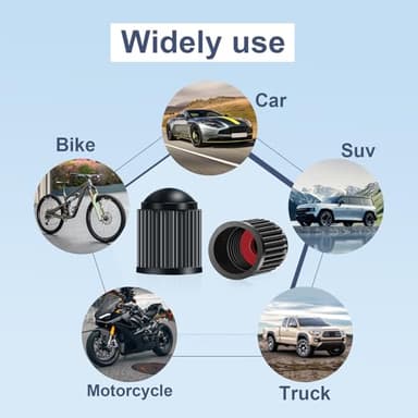 Mewqune Tire Valve Caps, Plastic & Rubber, Universal Fit, Black, 60 PCS, Dustproof, Car, Truck, SUV, Motorcycle, E-Bikes & Bikes - Image 4