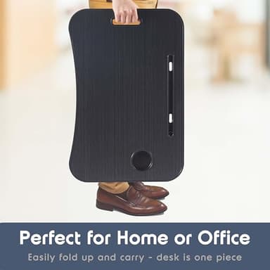 Laptop Bed Tray Table, Adjustable Laptop Stand, Portable Lap Desks with Foldable Legs, Reading Desk for Sofa Couch Floor - Large - Image 4