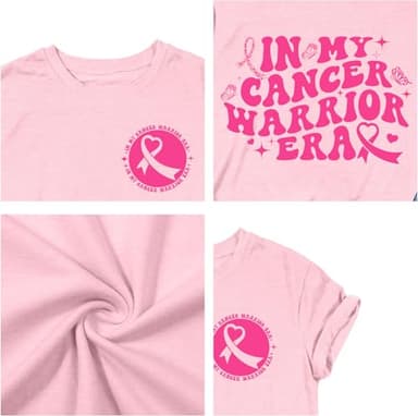 LAZYCHILD Women Breast Cancer Shirt: Pink Ribbon T-Shirt Breast Cancer Awareness Tee Cancer Survivor Tops - Image 5