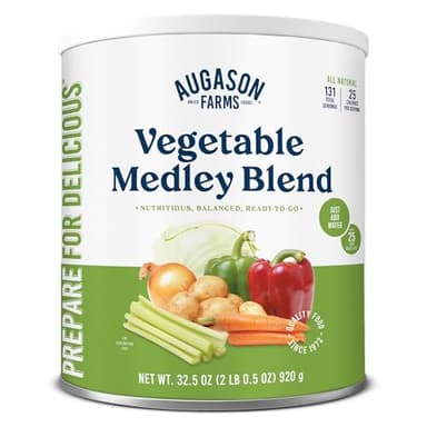 Augason Farms Vegetable Medley Blend Can - Dehydrated Mixed Veggies - Gluten Free Emergency Food Supply with Long Shelf Life for Survival, Disaster Prep & Everyday Meals - 131 Servings - Image 1