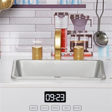 Kids Children Pretend Toy for Babies, Kitchen Playset & Play Kitchen Toy Set with Light, Sink with Faucet, Oven, Microwave, Kitchenware Set Accessories for Ages 3-8 Girls Boys - Image 6