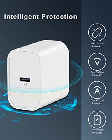 30W USB C Fast Charger for Google Pixel 10/10 Pro XL/10 Pro Fold/9/9 Pro XL/8/8a/8 Pro/7/7a/6/5/4/3 XL, 30 Watt Type C Super Fast Wall Charger Block with 6FT Charging Cable - Image 6