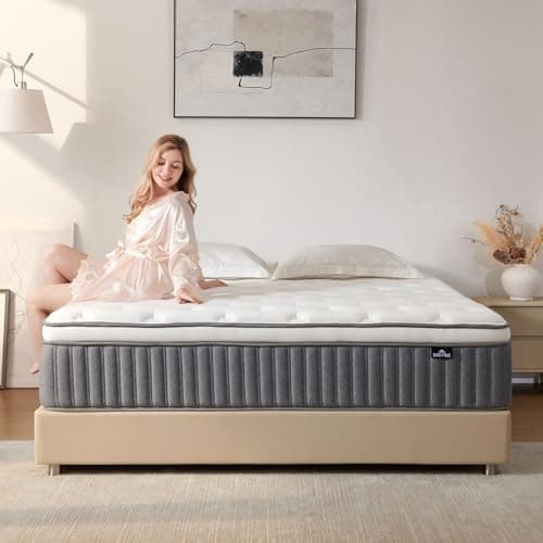 SNFPNE Queen Size Mattress 12 Inch, Hybrid Memory Foam Mattress with Zoned Pocket Coils Support and Motion Isolation Design, Strengthen Edge Support,CertiPUR-US Certified, Medium Firm in a Box - Image 1