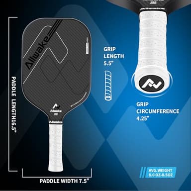 Pickleball Paddles, USAPA Approved, 3k Friction Surface Carbon Fiber Pickleball Paddle, Durable &Lightweight Pickleball Rackets for Adults - Image 3