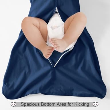 david's kids 3 Pack 100% Cotton Baby Sleep Sack 12-18 Months, Soft Baby Wearable Blankets with 2-Way Zipper, Comfy Toddler Sleeping Bags for Boys Girls Neutral, Large Size, Grey & Blue & Indigo - Image 5