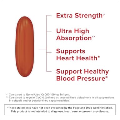 Qunol CoQ10 200mg Softgels, Ultra CoQ10 - Ultra High Absorption Coenzyme Q10 Supplements - Antioxidant Supplement for Vascular and Heart Health & Energy Production - 2 Month Supply - 60 Count - Image 2