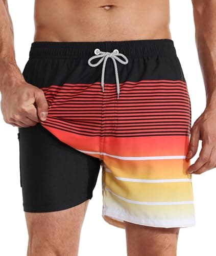 APTRO Men's Swim Trunks with Compression Liner 5 Inch Bathing Suit Beach Swimsuits #C167 L - Image 1