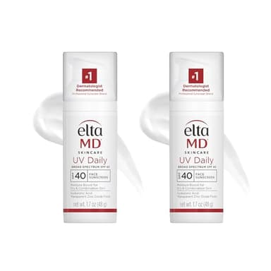 EltaMD UV Daily SPF 40 Face Sunscreen Moisturizer with Zinc Oxide, Daily Face Moisturizer with SPF, Sunscreen, For Dry Skin 1.7 oz Pump (Pack of 2) - Image 1