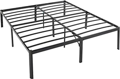 Amazon Basics Sturdy Heavy-Duty Non-Slip Platform Bed Frame King Size Storage, Steel Slat Support, Noise Free, Easy Assembly, 18 Inch Black - Image 4