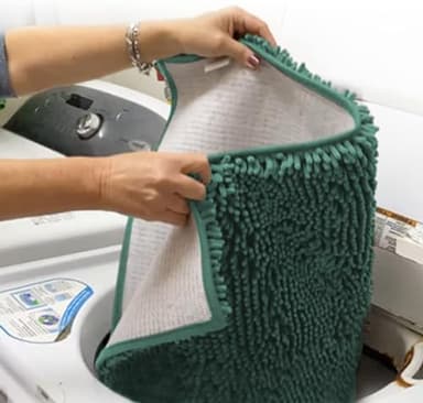 Muddy Mat® 2-Piece Seafoam Green Medium 30"X19" AS-SEEN-ON-TV Highly Absorbent Microfiber Door Mat, Bath Mat and Pet Rug, Non Slip Thick Washable, Soft Chenille for Kitchen Bedroom Indoor and Outdoor - Image 2