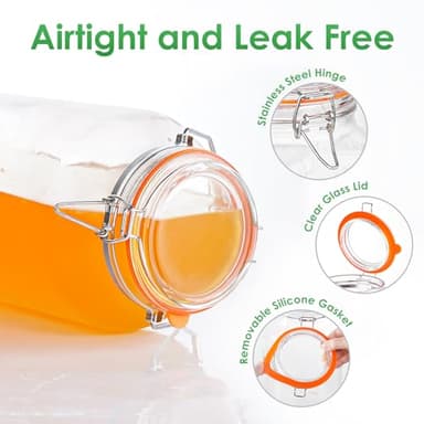 Qianfenie 1.5 Gallon Glass Jar with Lid, Large Glass Jar with Lid and Silicone Seal, Gass Storage Jar with Lids, Wide Mouth Jars Glass Container for Kitchen Food Storage(1 Pack) - Image 4