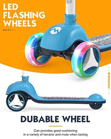 Toddler Scooters for Kids 3-5/5-7/8-12 Years Old, Boy's Foldable 3 Wheel Scooter for Kids Ages 6-12 with Adjustable Heights and Light Up LED Wheels(Blue Galaxy) - Image 5