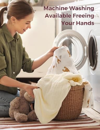 Momcozy Best Wishes Muslin Standard Fitted Crib Sheets, 52"x28", 2 Pack Soft Breathable Natural Cotton Baby Mattress Sheet, 360° Mattress Wrapping Boys Girls Neutral Toddler Bed Sheet, Bravery Giraffe - Image 7