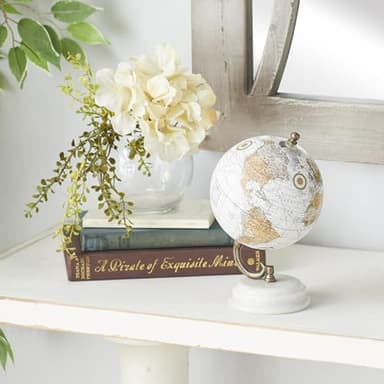 Deco 79 Marble Globe with White Marble Base, 5' x 5' x 8', White - Image 5