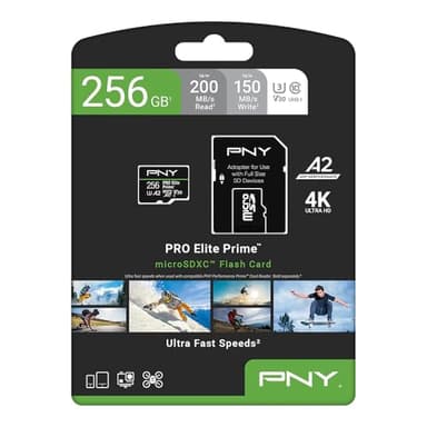 PNY 256GB PRO Elite Prime™ C10 U3 V30 A2 microSDXC Flash Memory Card – Ultra-Fast Speeds, Read 200MB/s, Write 150MB/s, 4K UHD, Full HD, UHS-I, for Smartphones, Drones, Action Cameras - Image 12