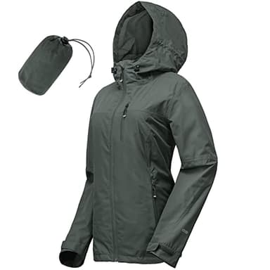 33,000ft Packable Rain Jacket Women Lightweight Waterproof Raincoat with Hood Cycling Bike Jacket Windbreaker - Image 1