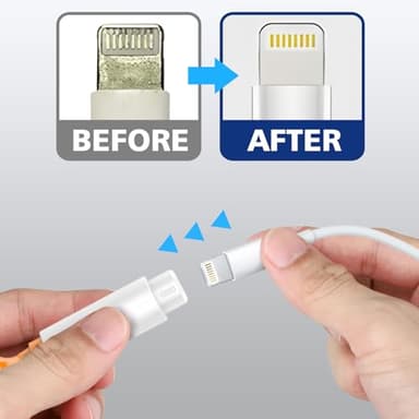 iPhone Cleaning Kit iPhone Cleaner, Phone Charging Port Cleaning, Cell Phone Repair Restore Tool for AirPod pro and iPad, Lightning Charger Cables Speaker Cleaner for Electronic Devices, White - Image 5