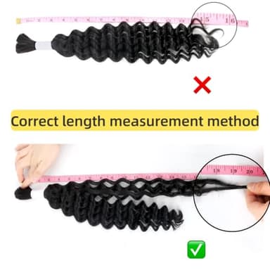 Deep Wave Bulk Human Hair Braiding Hair 100 percent Human Hair Unprocessed Brazilian Virgin Hair for Human Hair Extensions 1 Braids Per of 1 pack 50g 28 Inch Human Hair for Micro braiding No Weft - Image 6