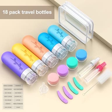 19pack Travel Bottles for Toiletries, TSA Approved Silicone Size Containers for toiletries, Refillable & Leakproof Travel shampoo and conditioner bottles - Image 3