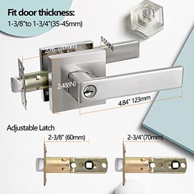 NEWBANG Keyed Entry Lever Lock for Exterior and Front Door - Heavy Duty Handle With Satin Nickel Finish - Image 4