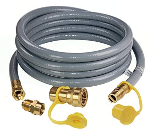 DOZYANT 12 Feet 1/2" ID Natural Gas Hose, Low Pressure LPG Hose with Quick Connect, for Weber, Char-broil, Pizza Oven, Patio Heater and More 12 Foot - Image 1
