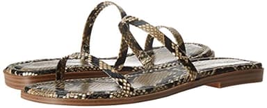 The Drop Women's Paris Square Toe Two Strap Flat Sandal, Printed Snake, 8 - Image 7