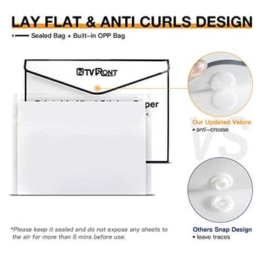 HTVRONT Printable Vinyl for Inkjet Printer & Laser Printer - 40 Pcs Glossy White Waterproof Printable Vinyl Sticker Paper, 8.5"x11" - Image 8