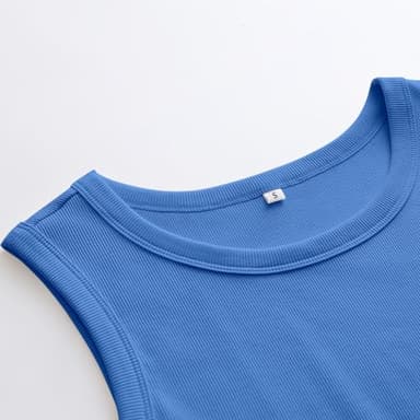 ANRABESS Womens Sleeveless High Neck Tank Tops Fashion Summer Casual Basic Slim Fit Ribbed Racerback Top Shirt Clothes Royal Blue-XXL - Image 3