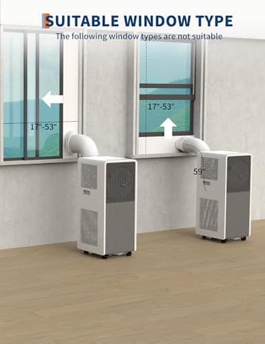 14,000 BTU Portable Air Conditioners - 3-IN-1 Standing AC Units Powerful Quiet Smart Air Conditioning Cools Within 750 Sq.Ft with Remote Control Dry/Fan Modes for Indoor Large Room Dorm - Image 5