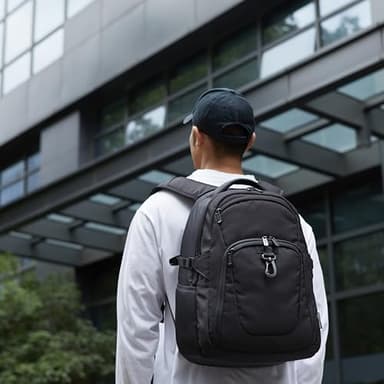 Amazon Basics Travel Laptop Backpack for 15.6 inch Laptop, Black - Image 7