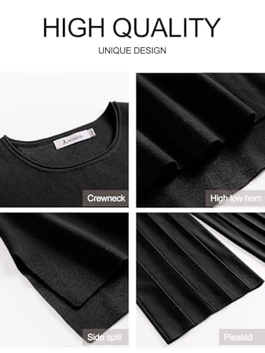 ANRABESS Women 2 Piece Lounge Sets Summer Casual Knit Sweater Vest Pant Set Beach Vacation Airport Clothes 2025 Fall Outfits Black Medium - Image 6