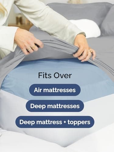 Extra Deep King Sheet Set - 6 Piece Breathable & Cooling Sheets - Hotel Luxury Bed Sheets Set - Easy & Secure Fit - Soft, Wrinkle Free & Comfy Sheets Set - Steel Blue Sheet Set with Extra Deep Pockets - Image 7