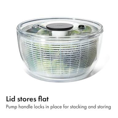 OXO Good Grips Salad Spinner | Lettuce Spinner | Fruit Washer | Fruit Washing Bowl with Strainer | Vegetable Cleaner | Salad Cleaner | Lettuce Washer | 6.22 Quart Capacity - Image 7