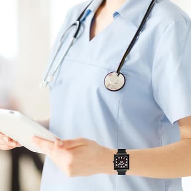 BOFAN Waterproof Nurse Watch for Medical Professionals,Students,Doctors with Easy to Read Square Black Dials,Second Hand and 24 Hours(Black-Black). - Image 6