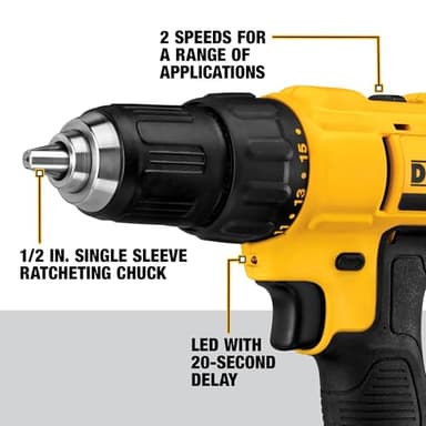 DEWALT 20V Max Cordless Drill/Driver Kit, 2 Batteries and Charger Included (DCD771C2) - Image 3