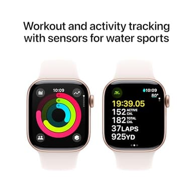 Apple Watch Series 10 [GPS 42mm case] Smartwatch with Rose Gold Aluminum Case with Light Blush Sport Band - S/M. Fitness Tracker, ECG App, Always-On Retina Display, Water Resistant - Image 5