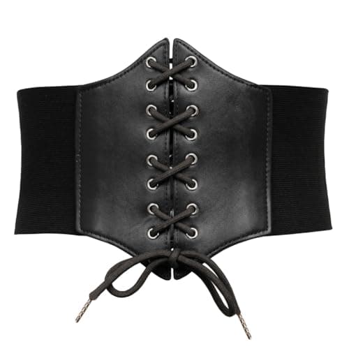 GRACE KARIN Ladies Medieval Stretchy Cinch Belt Vintage Waistband(L,Black) - Image 1