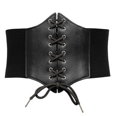 GRACE KARIN Ladies Medieval Stretchy Cinch Belt Vintage Waistband(L,Black) - Image 1