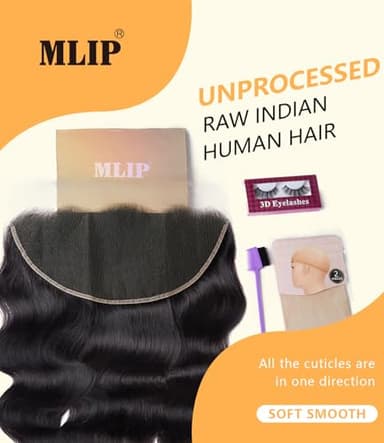 Mlip 13x6 HD Lace Frontal Body Wave, 0.10mm Ultra Thin Invisible Swiss Lace, Skinlike Real HD Lace Melt into Skin Perfectly, Pre-plucked Natural Hairline, Raw Indian Human Hair 20 Inches - Image 4