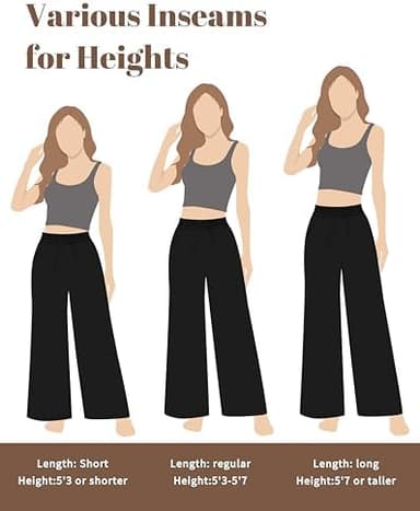 Women Flowy Pants Drawstring Waist Wide Leg Palazzo Beach Pants Loose Fit with Pockets - Image 6