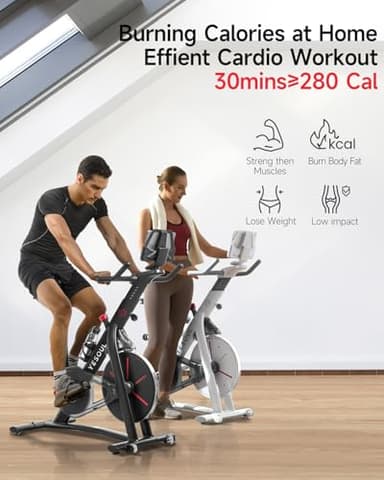 Yesoul S3 Black Exercise Bike For Home Smart White Cycling Bike Magnetic Resistance For Gym Electric Stationary Bike Bluetooth Heart Rate For Women Apartment Workout Bike For Fitness - Image 5