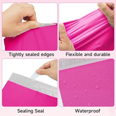 TRAEKESYI Pink Poly Mailers 14.5X19 100 Pack, Strong Adhesive Shipping Envelopes for Clothing/Shirt, Poly Bags for Small Businesses, Waterproof Mailing for Shipping, Packages Bags - Image 3